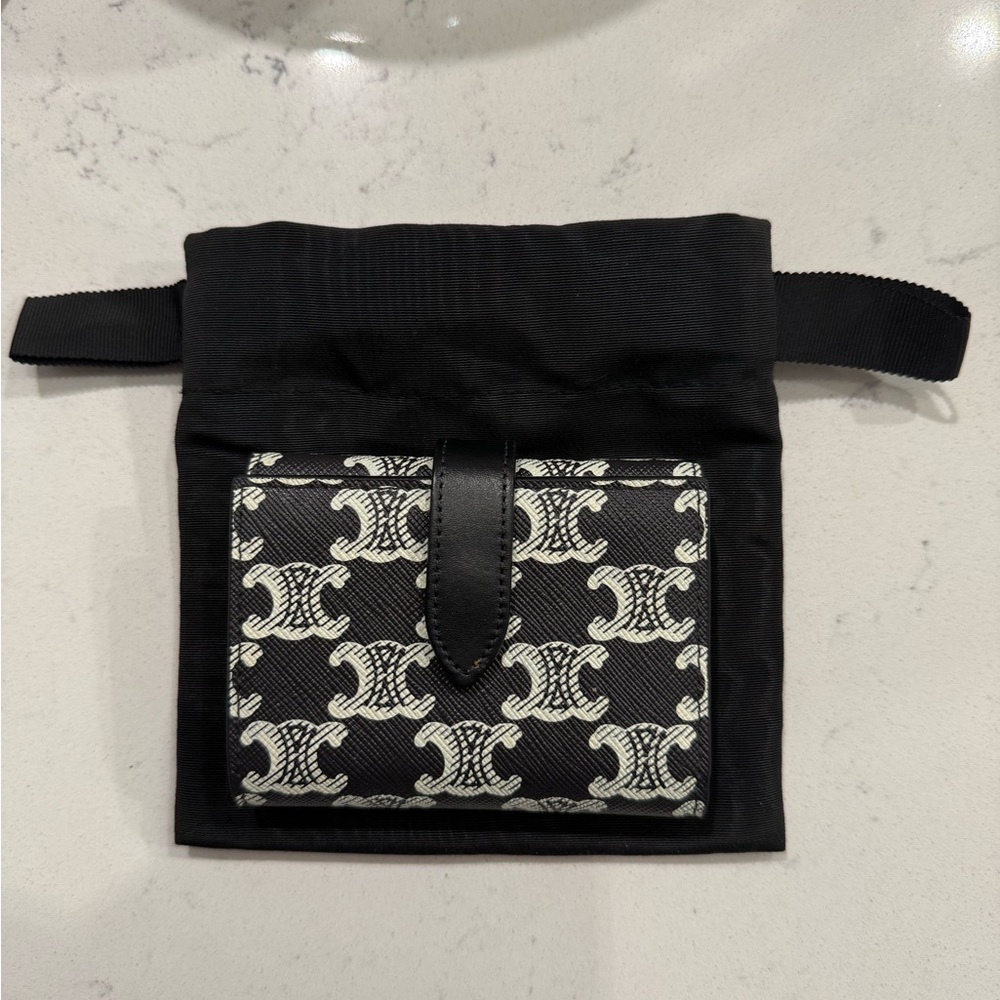 Celine Black and White Wallet